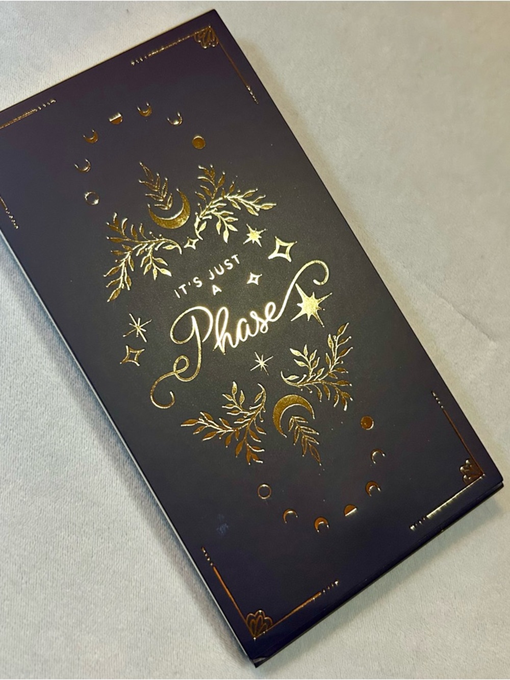 Celestial Notepad Magnetic Closure Gold Foil “It’s Just a Phase” New